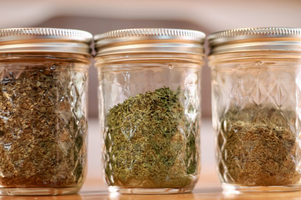 Dry Herbs in Jars