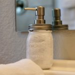 DIY Moisturizing Hand Soap on counter with hand towel