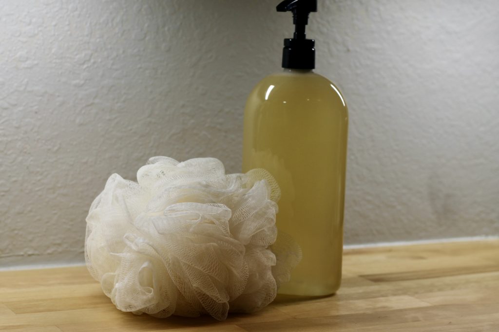 Best Homemade Body Wash with bath poof
