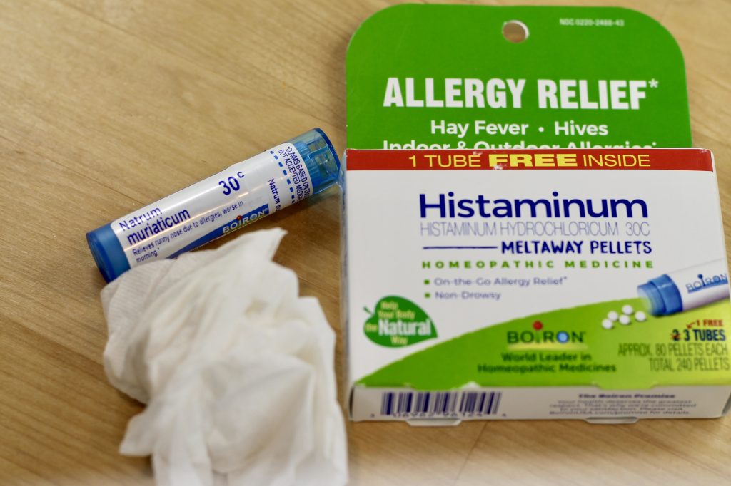 Homeopathic allergy medicine and a tissue