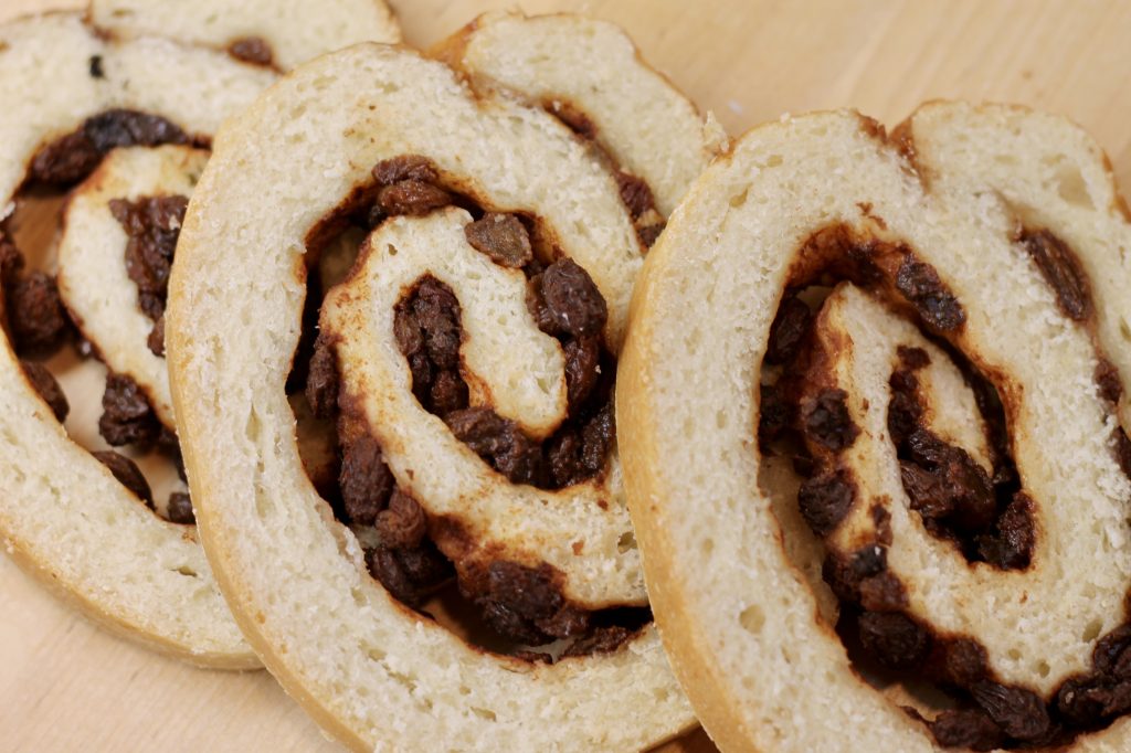 3 Sourdough Cinnamon Raisin Bread slices