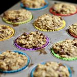 Chocolate Chip Oatmeal Muffins in the pan