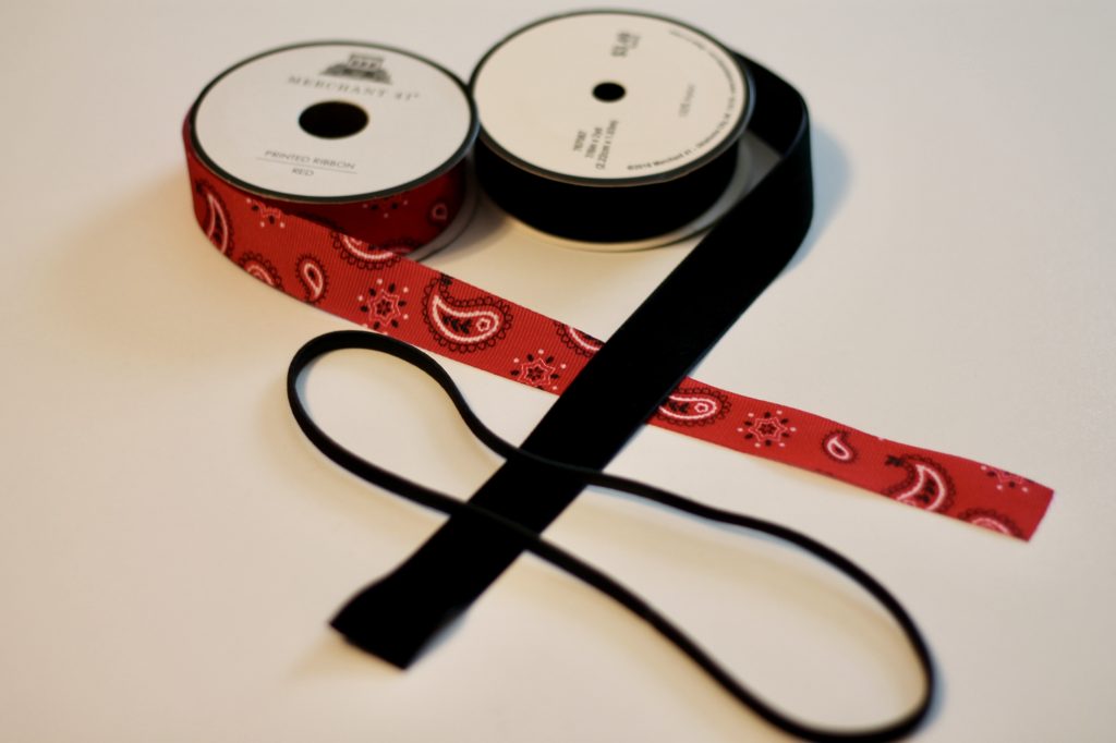 DIY Non-Slip Headband supplies on a table