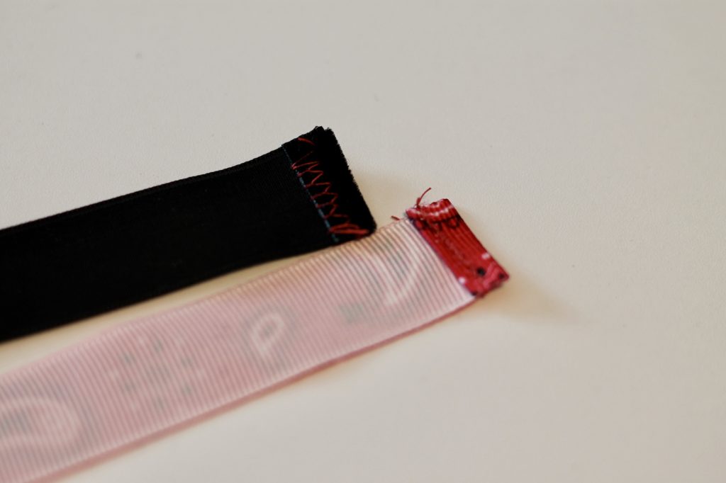 DIY Non-Slip Headband hemmed ribbons