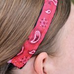 DIY Non-Slip Headband on a woman's head