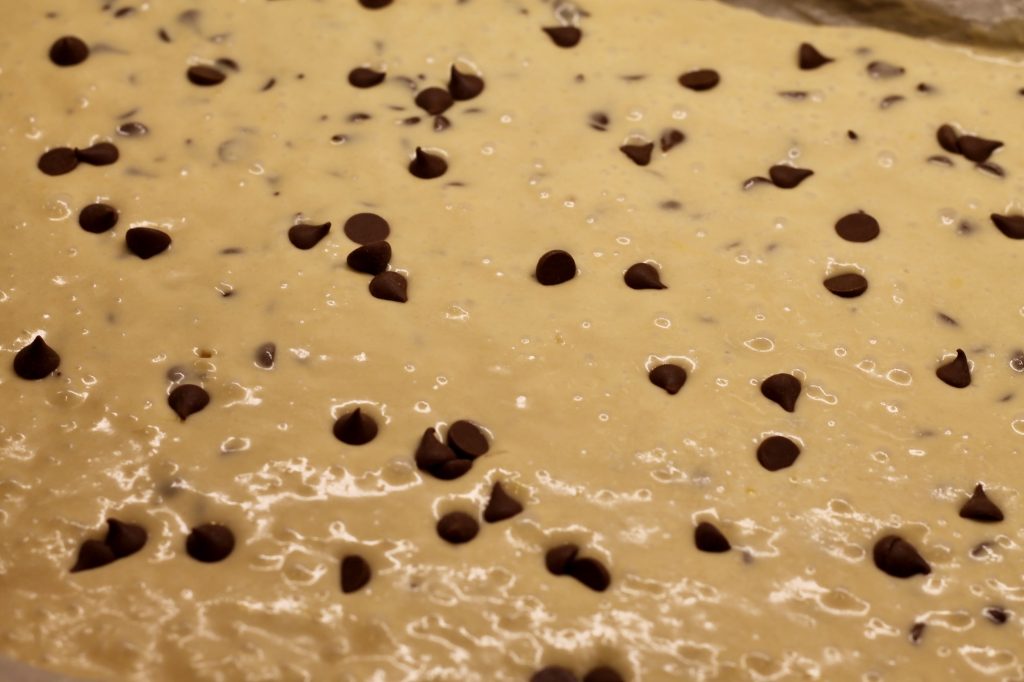 Sourdough Sheet Pan Pancake batter ready to go in the oven