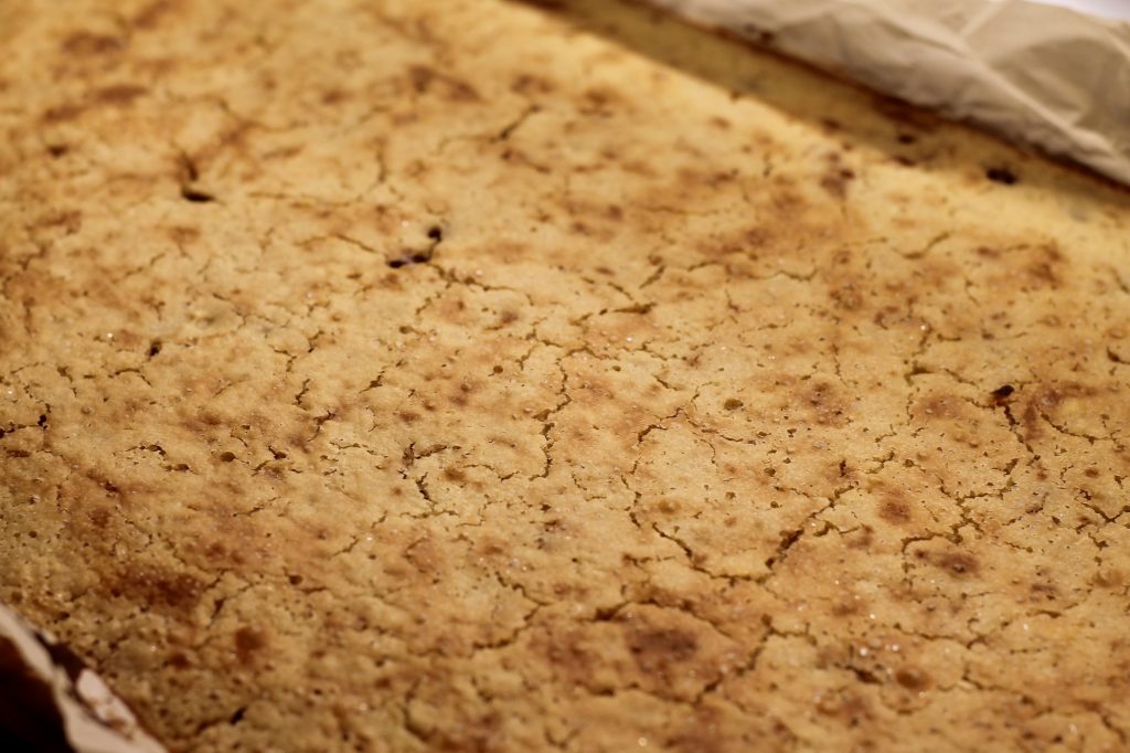 Sourdough Sheet Pan Pancakes fresh out of the oven